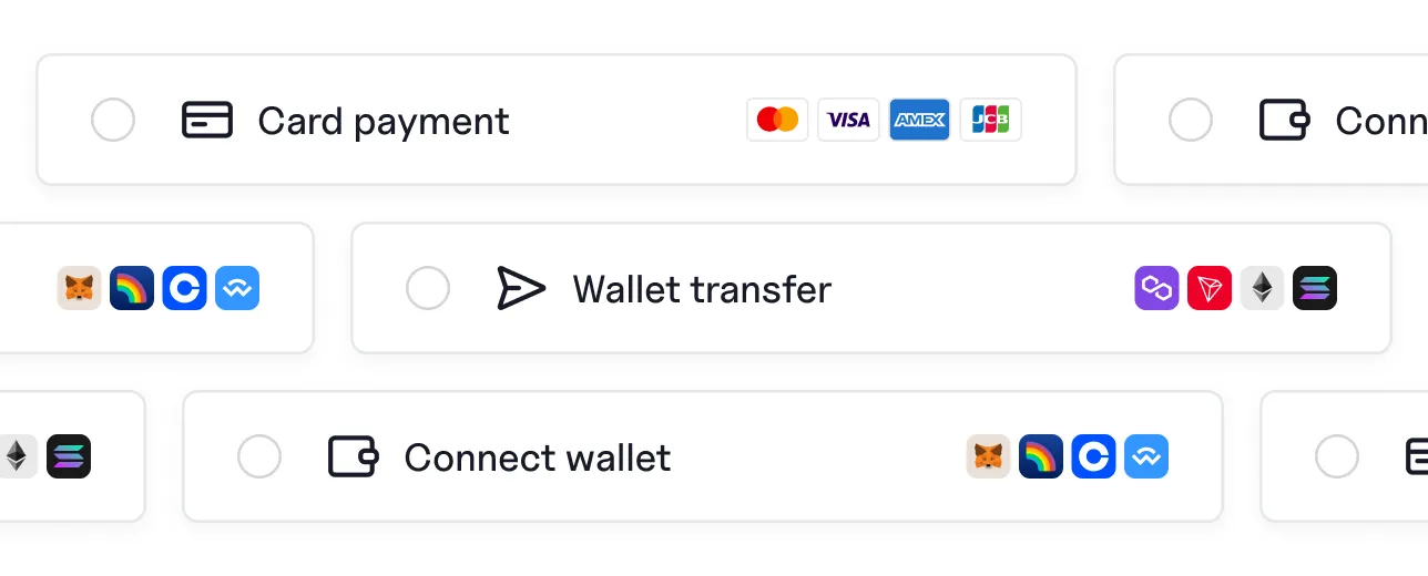 Universal checkout for card and crypto payments